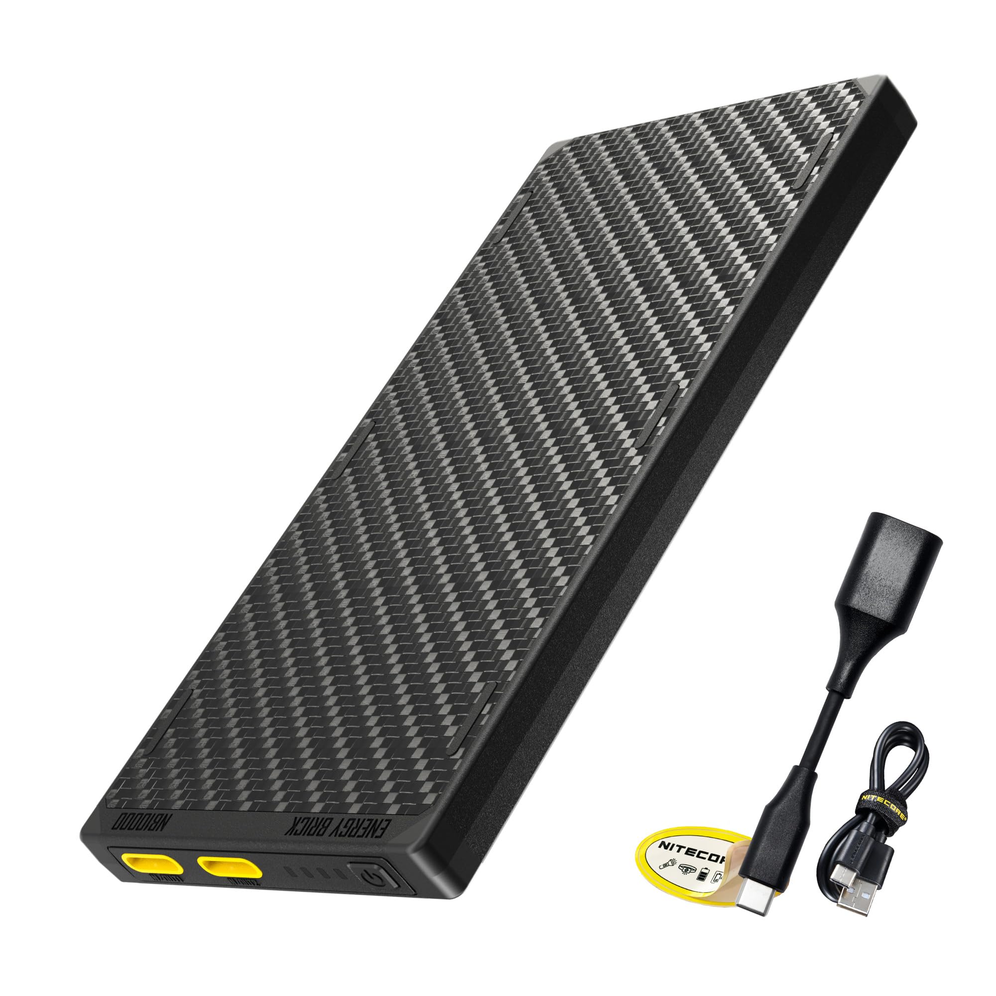NitecoreNB10000 Gen III (Gen 3) Ultra-Slim Power Bank, 10000mAh QC Quick-Charge Dual USB-C Ports for Phones, Flashlights and Headlamps, with USB-A Adapter, Charging Cable Sticker
