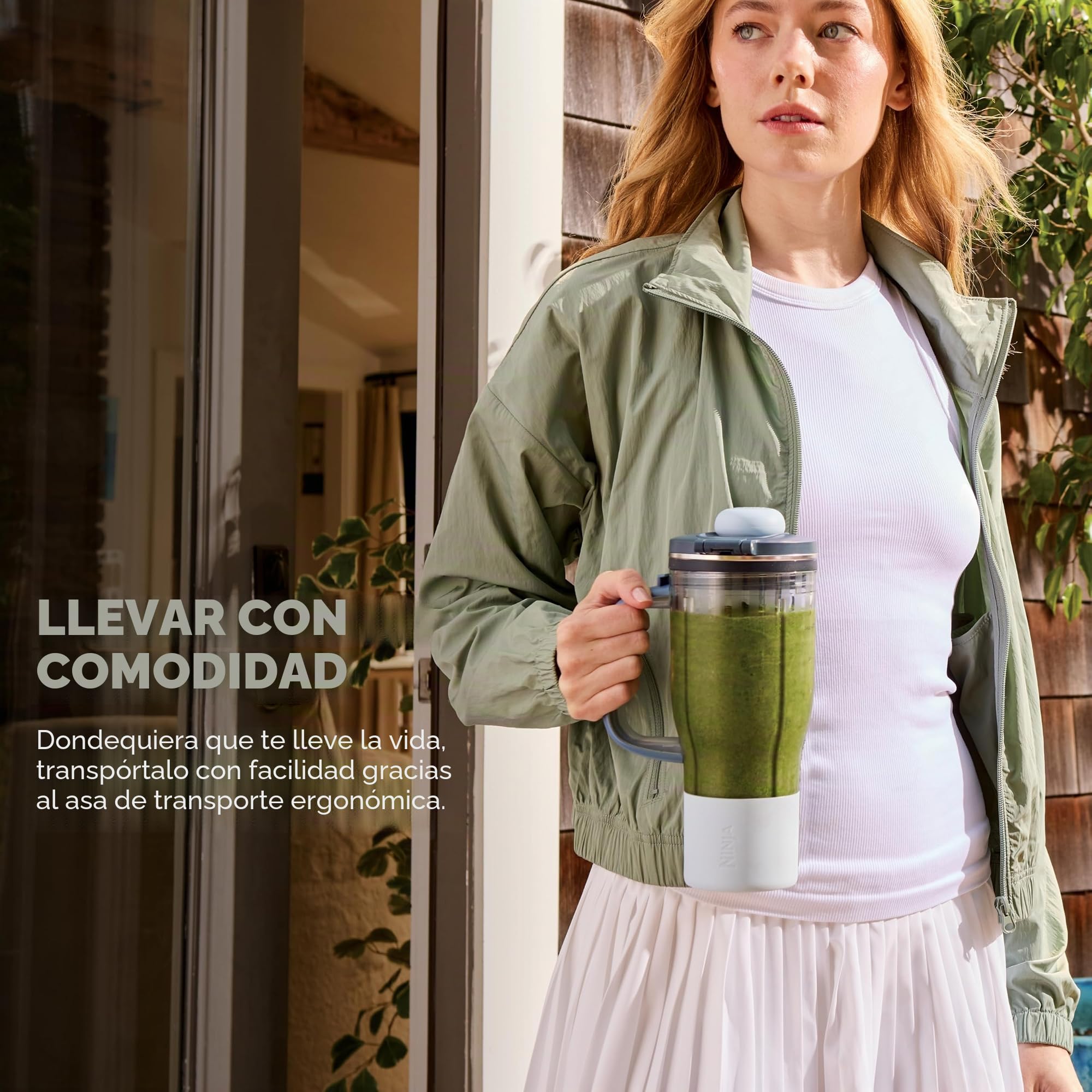 Ninja Blendboss - Batidora personal para batidos y bebidas congeladas, taza de viaje de 25 onzas con tapa a prueba de fugas, boquilla para beber y popote extraíble, tecnología Auto-iQ | DB351PK1BRN