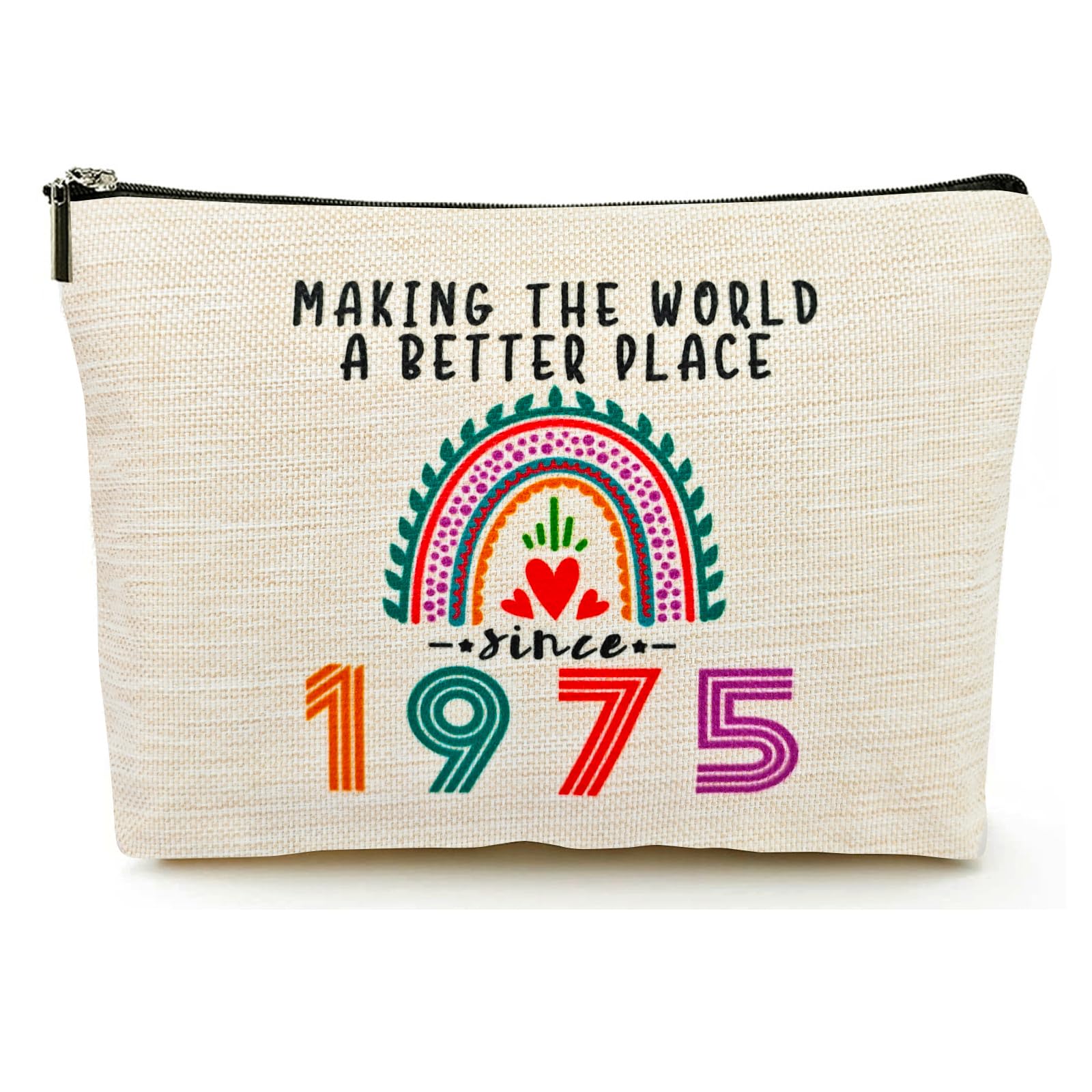 Happy 51st Birthday Gifts for Her Women Makeup Bag, Best 1975 Anniversary 51st Birthday Decorations, 51 Year old and Fabulous Gifts Ideas for Wife,
