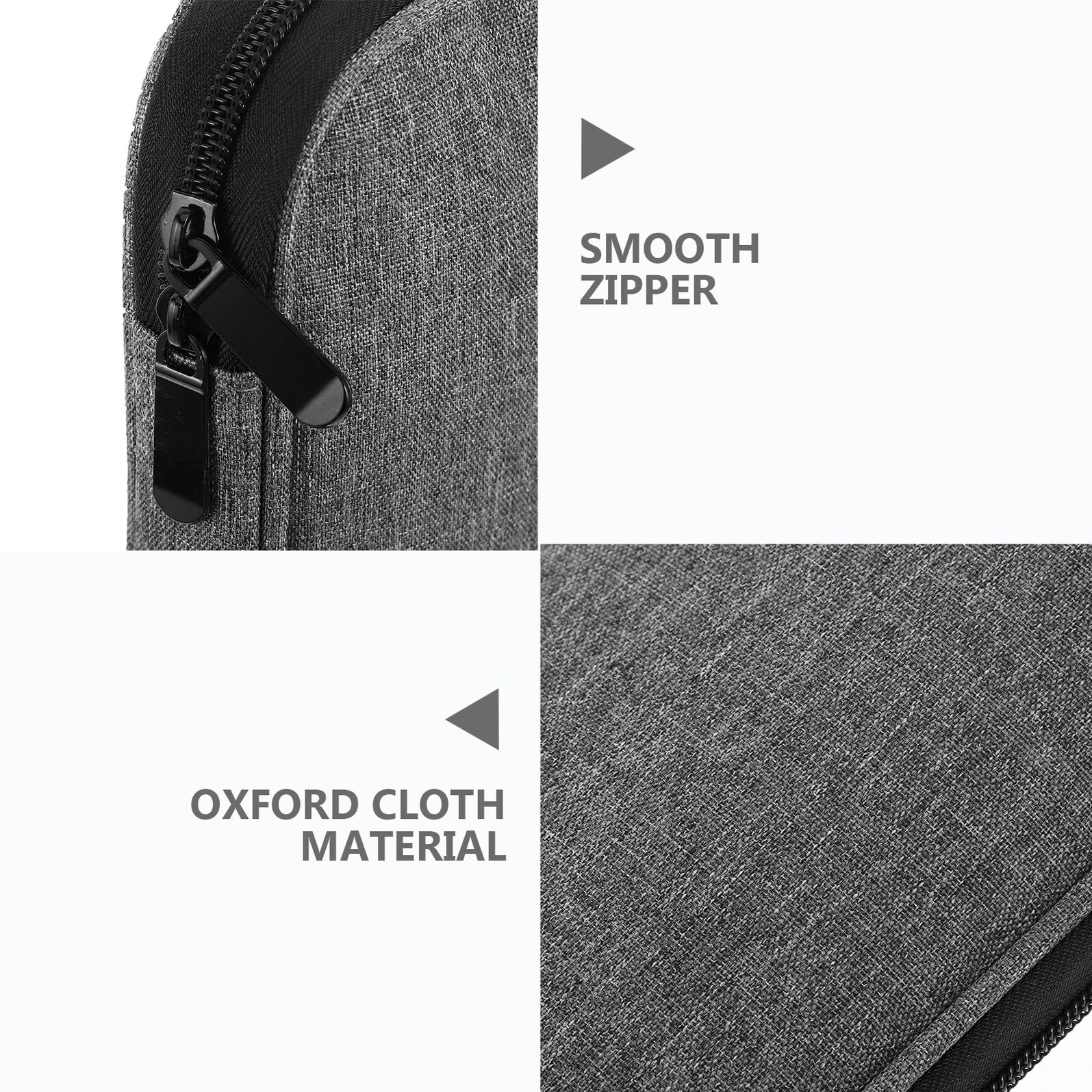 Estuche para Agujas de Crochet Portátil de Tela Oxford Gris, Organizador Multifuncional para Manualidades y Costura, Bolsa Larga para Agujas de Tejer de 35 Cm, Almacenamiento