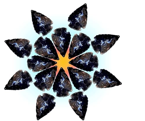 Black Raw Obsidian Arrowheads (20 PCS) - Obsidian Arrowhead for Cleansing & Protection - Agate Arrowheads Crystal for Necklace, Jewelry Making &