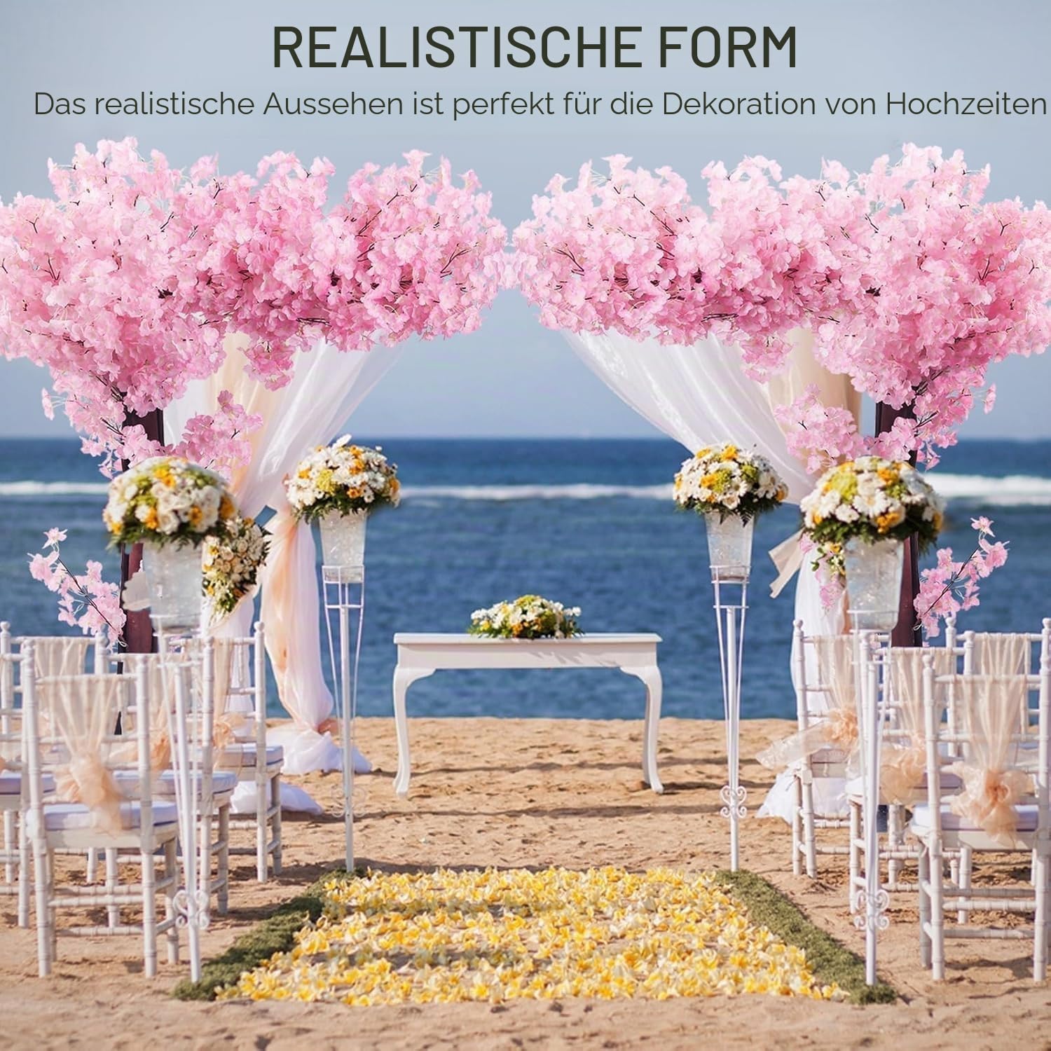 Künstliche Kirschblütenbäume,Japanischer Kirschbaum Künstlich Rosa, Kirschblütenbaum Künstlich XXL,Sakura Baum, für Zuhause,Hochzeit,Party,Garten,1.8x1.5m/5.9x4.9ft