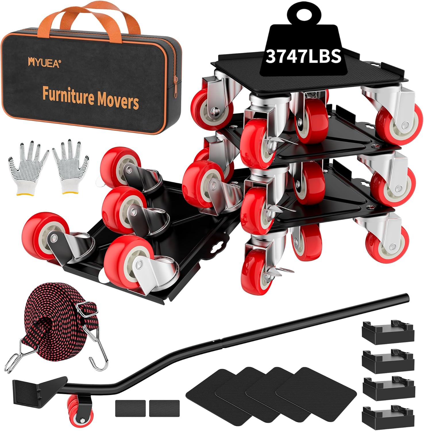 MYUEA【Upgrade Large】 Furniture Dolly,Furniture Movers with