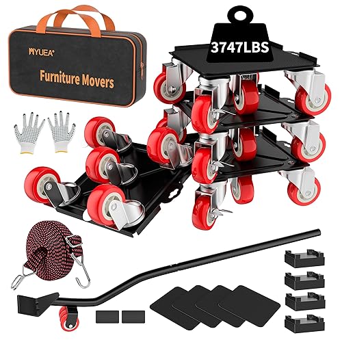 Furniture Dolly,Furniture Movers with 5 Wheels,Carbon Steel Panel Heavy Duty