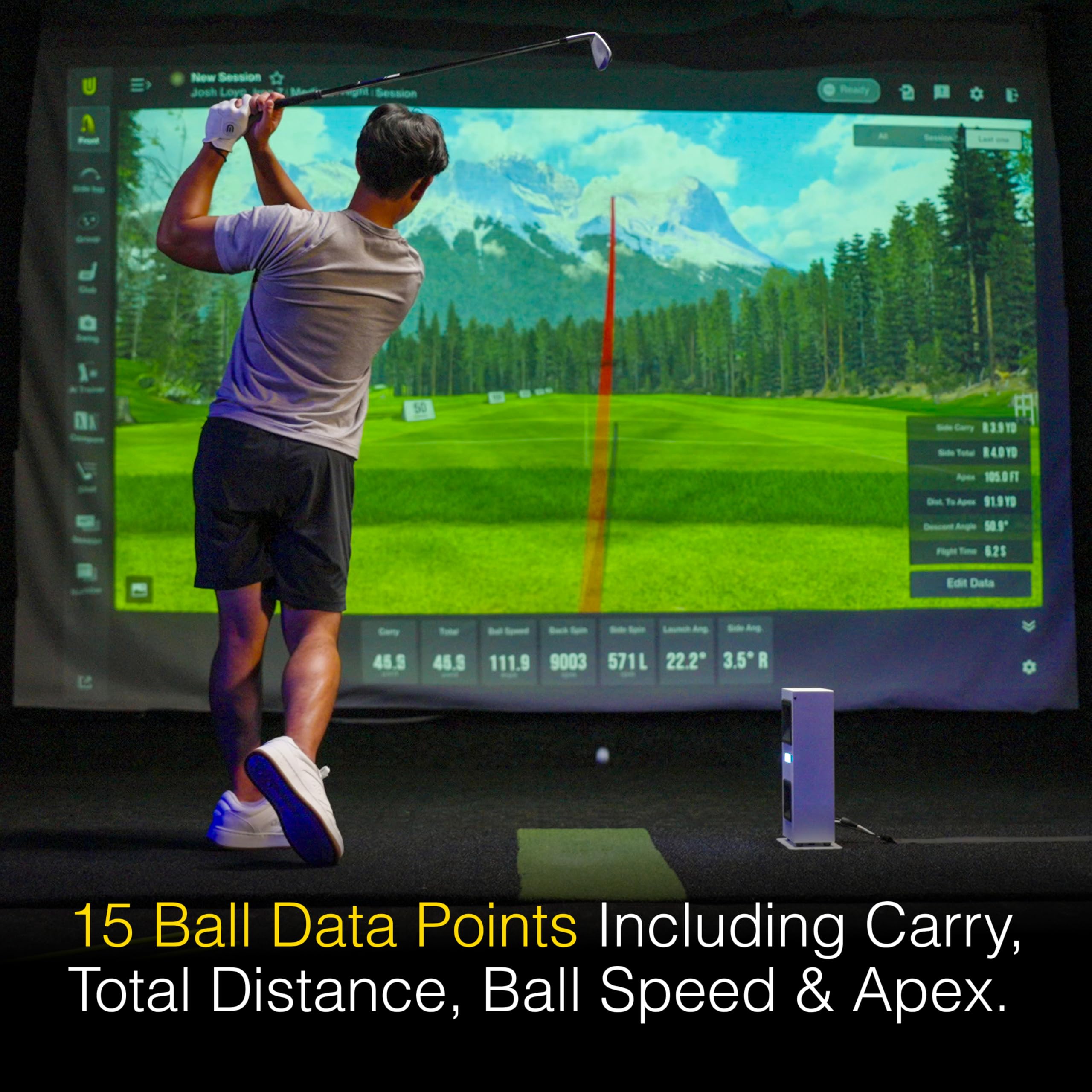 Uneekor Eye Mini Core Indoor Golf Launch Monitor & Simulator 19 Präzisionsmetriken, fast keine Latenz, funktioniert mit GSPro, TGC19, E6, AI-Trainer, einfache Einrichtung, PC/Laptop erforderlich