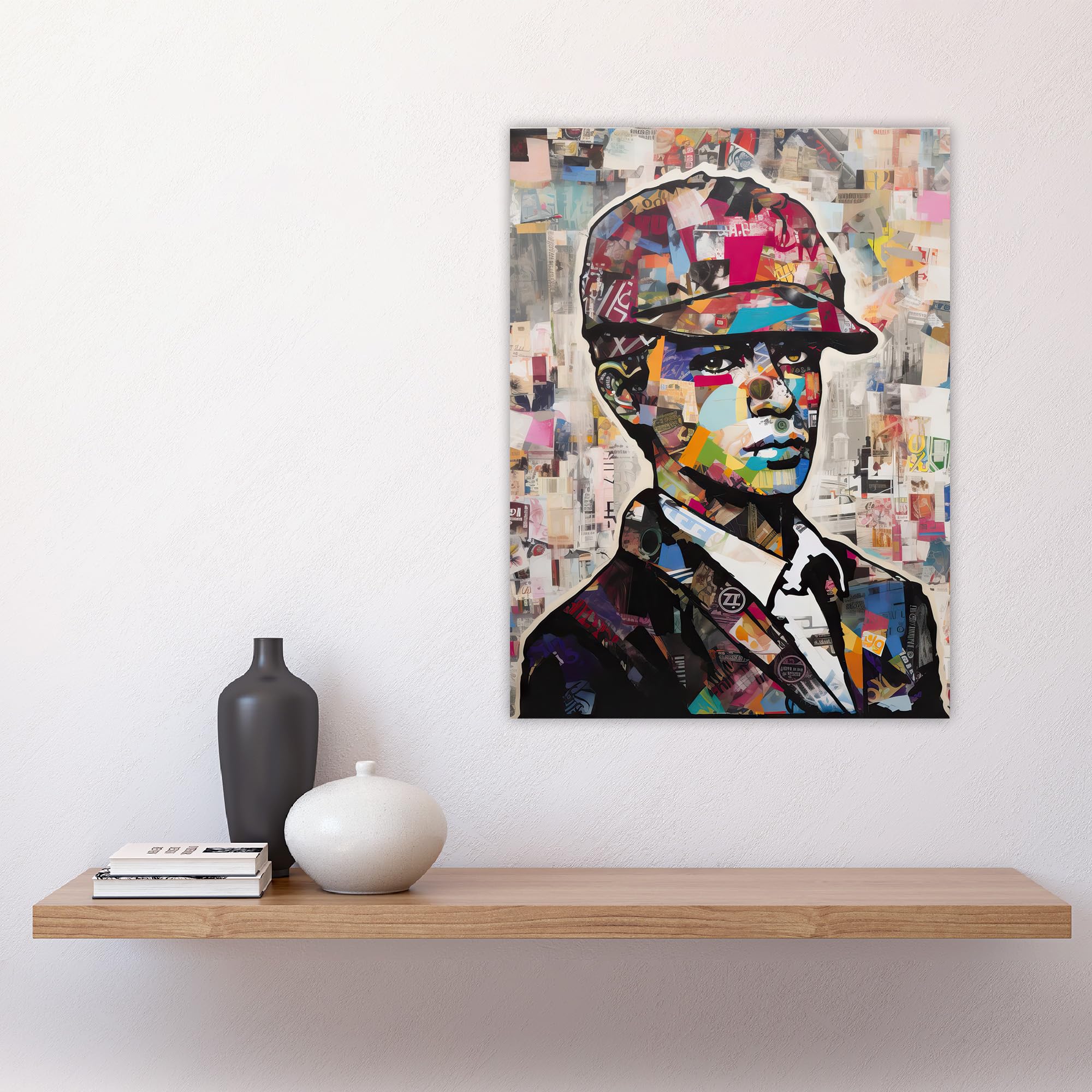 Artery8 1920s Fashion Collage Artwork Upcycled Newspaper Boy Young Man Portrait Vibrant Colourful Bold Pop Art Modern Painting Large Wall Art Poster Print Thick Paper 18X24 Inch - Image 4