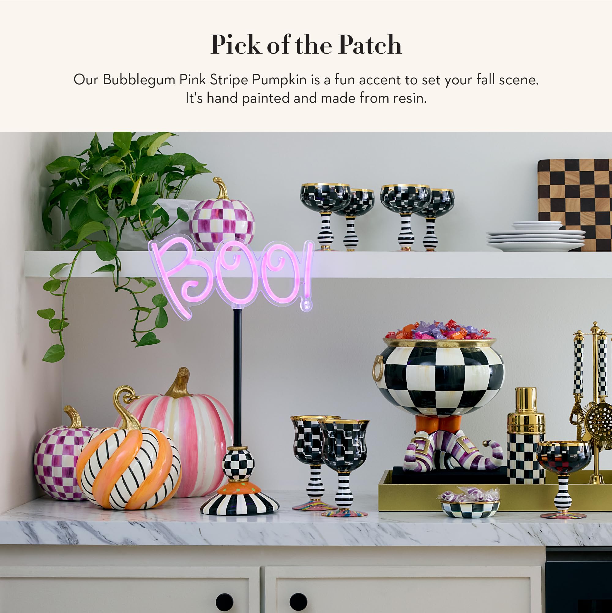 Amazon.com: MACKENZIE-CHILDS Medium Pumpkin, Resin Halloween Home