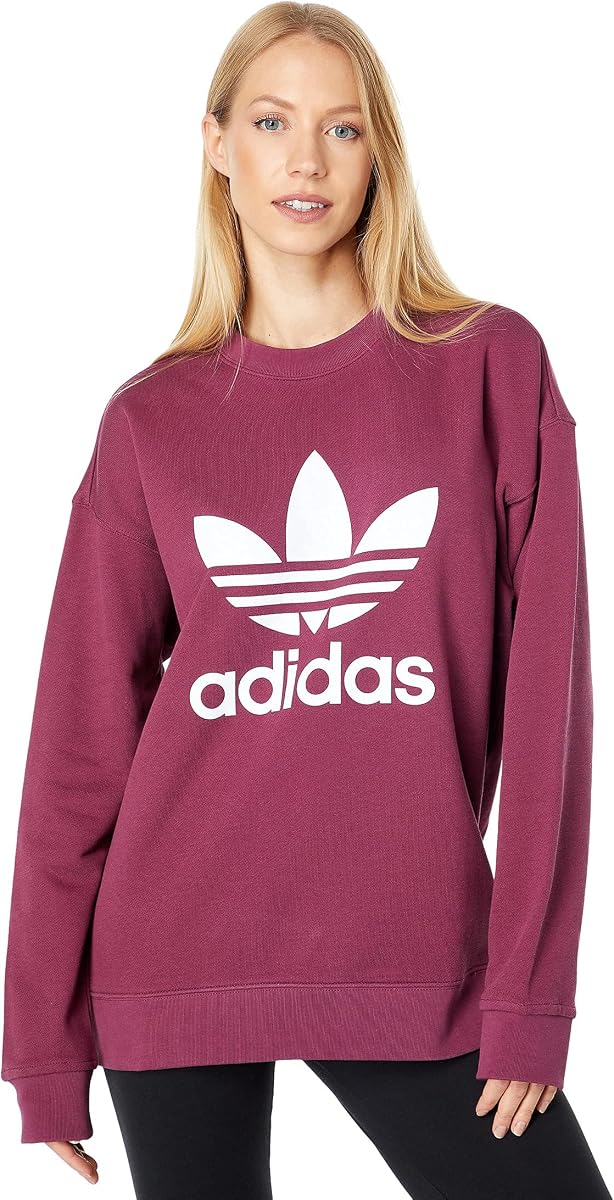sudadera adidas Originals Trefoil Crewneck negro XX-Small US mujer