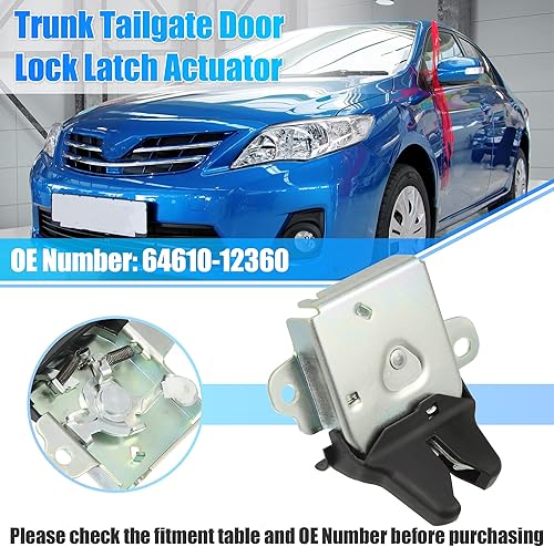 Miniatura 2 de X AUTOHAUX Pestillo de la puerta trasera del coche Actuador de la cerradura de la puerta del maletero trasero 64610-12360 para Toyota Corolla E12