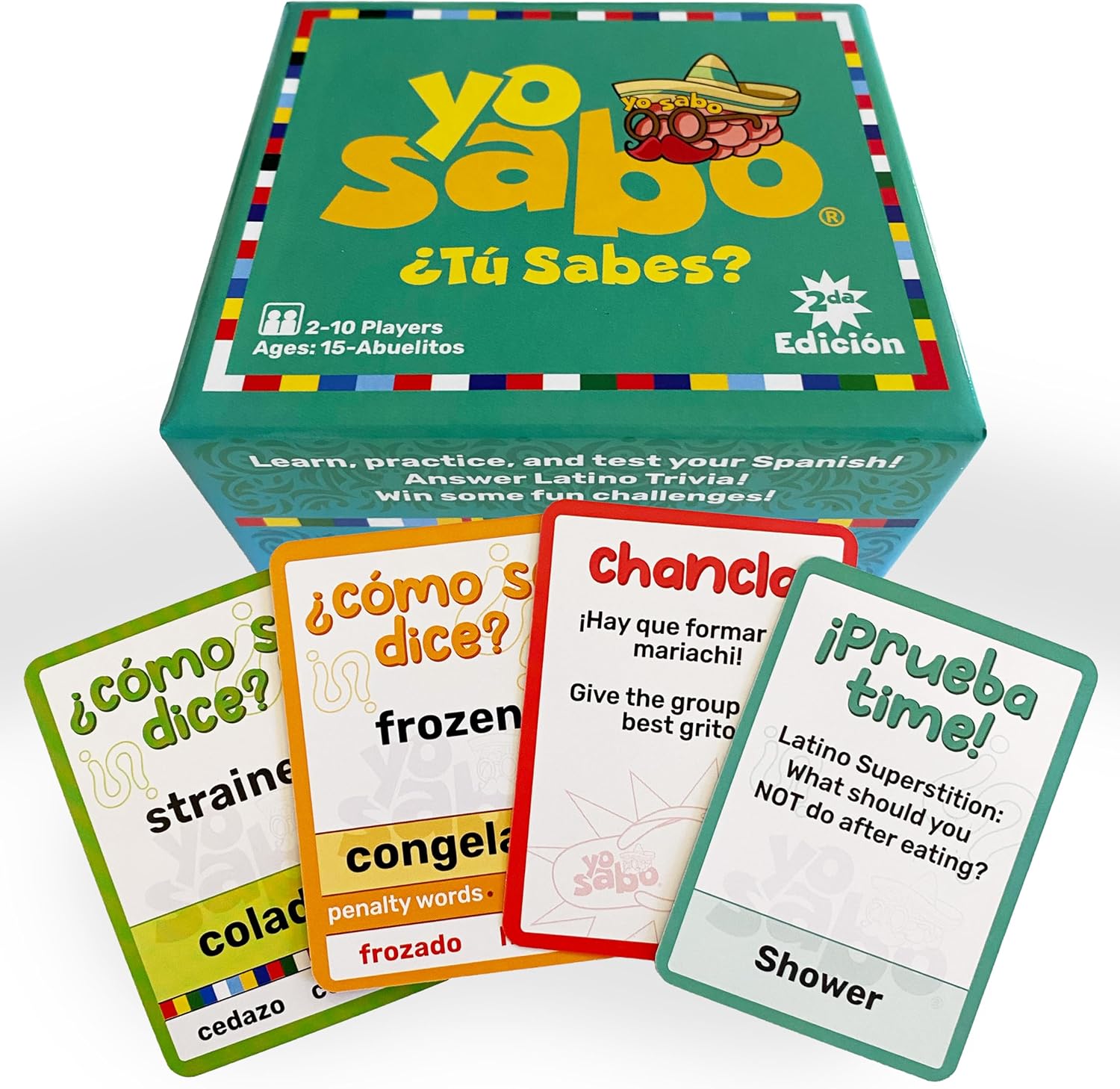 Yo Sabo: Edition 1 - The Original Bilingual Card Game - Learn Spanish with Cómo Se dice, Fun Trivia, & Challenge Cards - Family-Friendly - 160 Cards