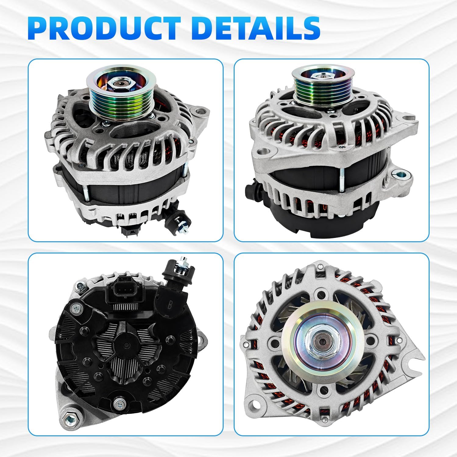 FL1Z10346A 250A Alternator Compatible with Ford Expedition 2015-2017 fit for Lincoln Navigator 2015-2017 3.5L 6-Groove Pulley 12V Replace# FL1Z10346B