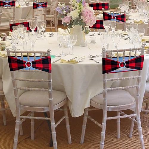 Miniatura 6 de Bandas elásticas de elastano para silla, 10 unidades, 6 x 13.8 pulgadas, bandas elásticas para silla con hebilla para boda, cumpleaños, baby shower,