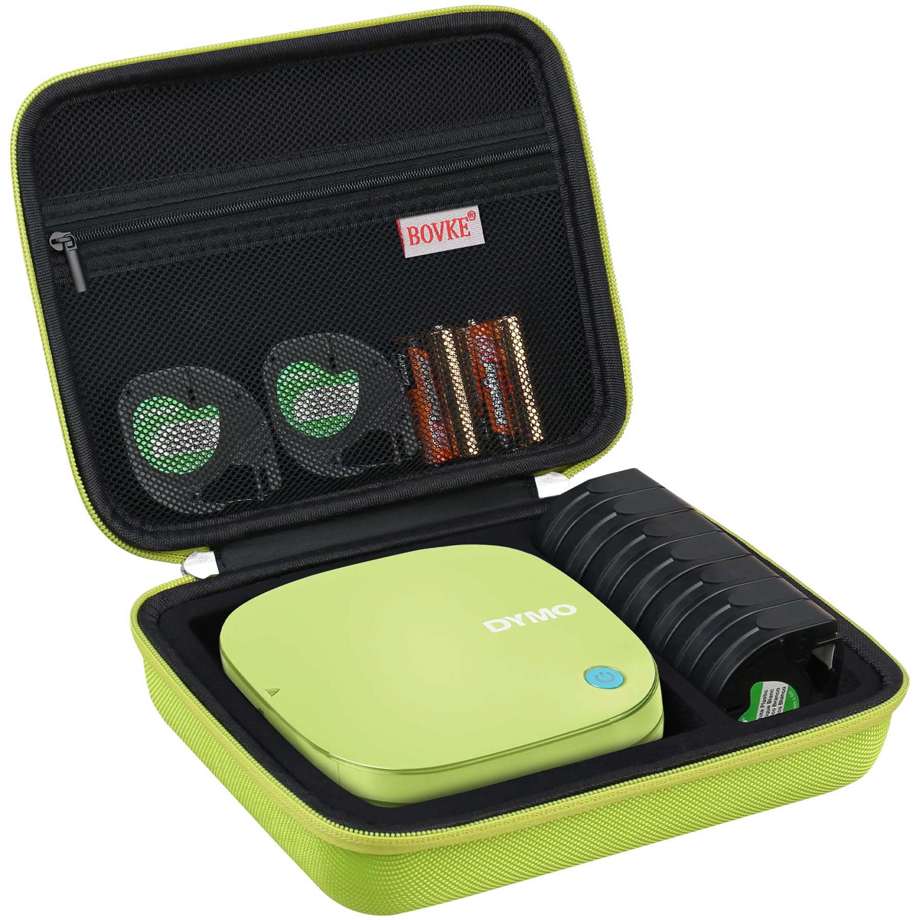 Travel Case for DYMO LetraTag 200B Bluetooth Label Maker, DYMO LetraTag Wireless Compact Label Printer Holder with Extra Space for Letratag Refills Label Tapes and Batteries, Pistachio Yellow