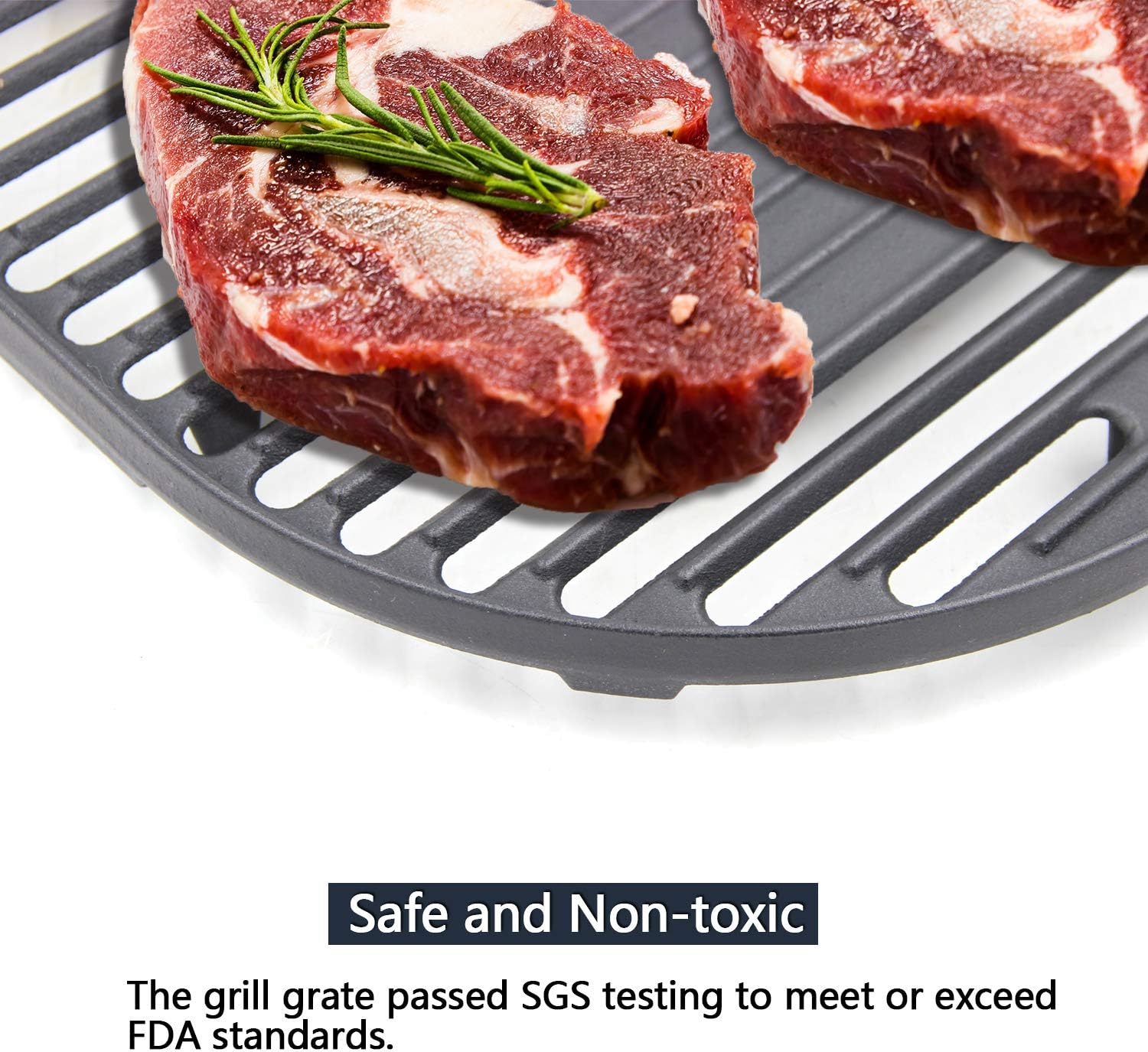 Hongso Matte Cast Iron Cooking Grate for Coleman Roadtrip Swaptop Grills LX LXE LXX, Non-Stick Camping Grill Grid, Half Grate of Coleman Roadtrip Parts, PCB012