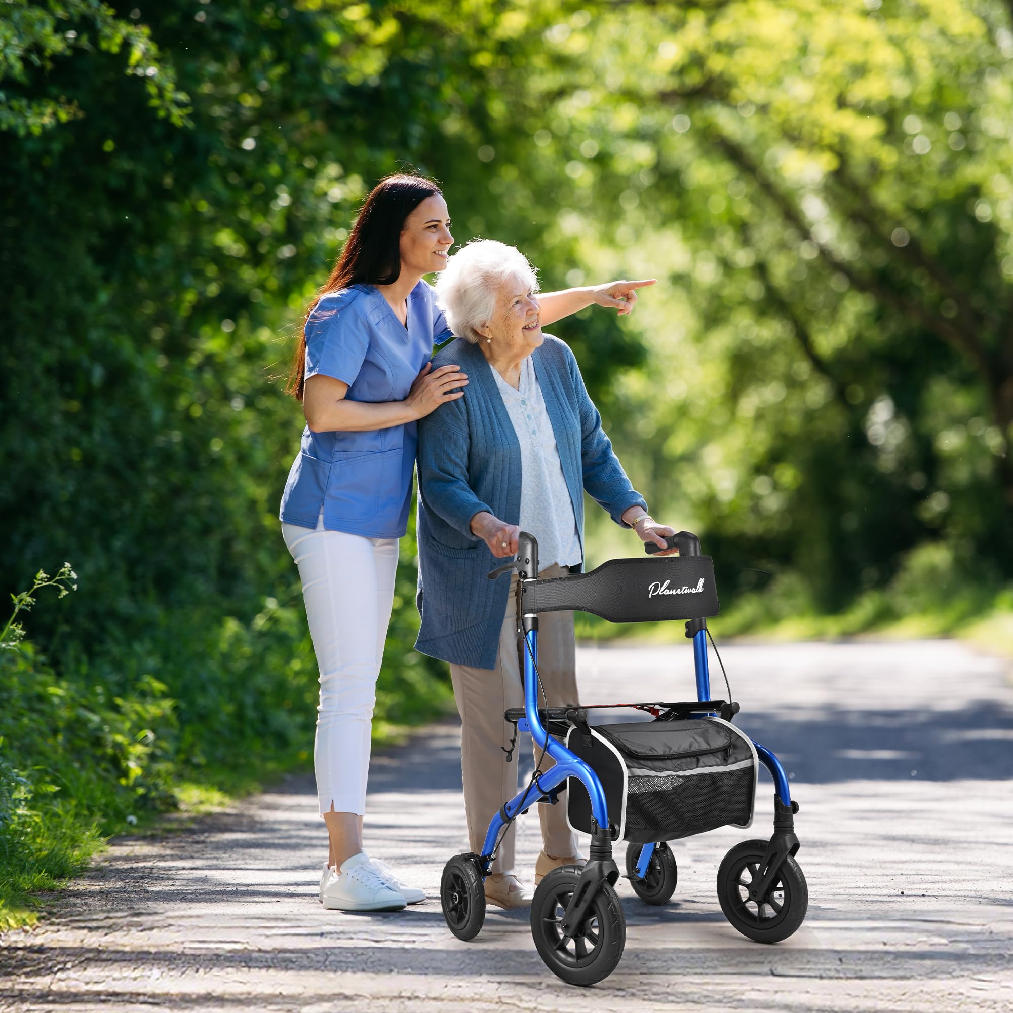 PLANET WALK Rollator Walker for Seniors with Seat, 10" & 8" All-Terrain — Amazon image 7