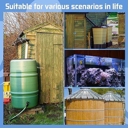 Miniatura 7 de Paquete de 2 conectores de PVC hembra de 34 pulgadas con tapón y junta de sello de silicona gruesa, kit de conector de barril de lluvia