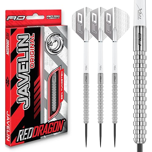 RED DRAGON Javelin Original Tungsten Darts Set with Dart Flights