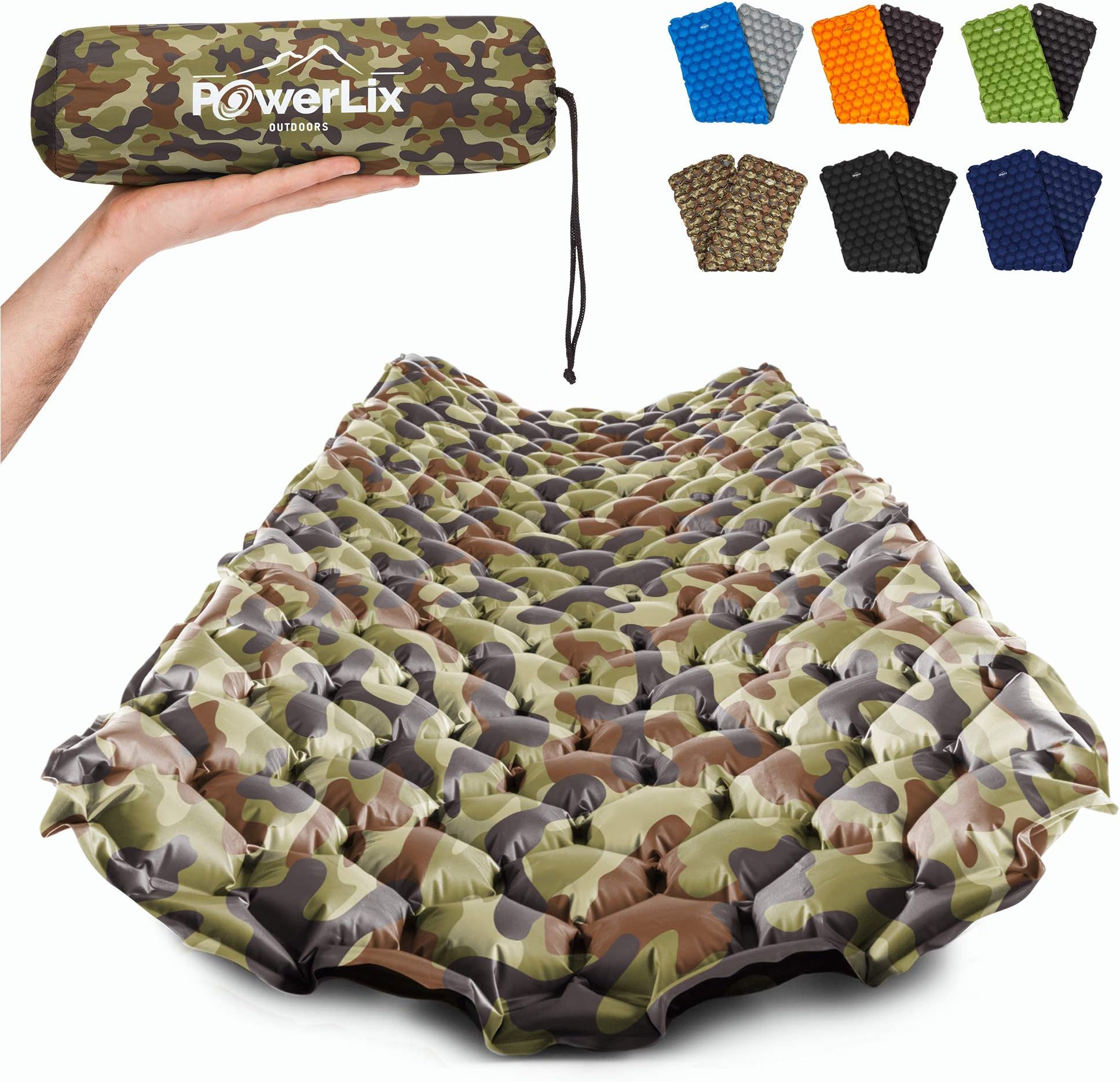 Ultralight Sleeping Pad for Camping with Inflating Bag, Carry Bag, Repair Kit – Compact Lightweight Camping Mat, Outdoor Backpacking Hiking Traveling Airpad Camping Air Mattress