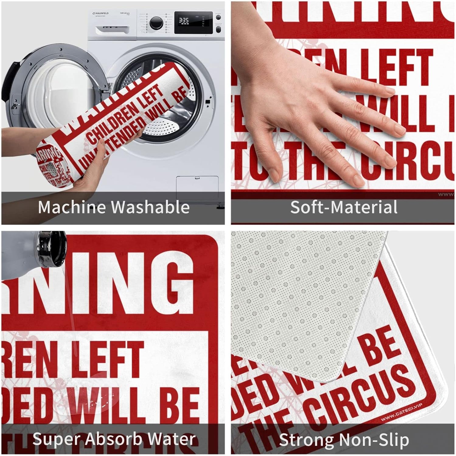 Door Mats Outdoor Funny Warning Children Left Unattended Will Be Sold To Circus Rug Shoe Mats For Entryway Indoor Entrance Mat Indoor (Size : 65X90CM)