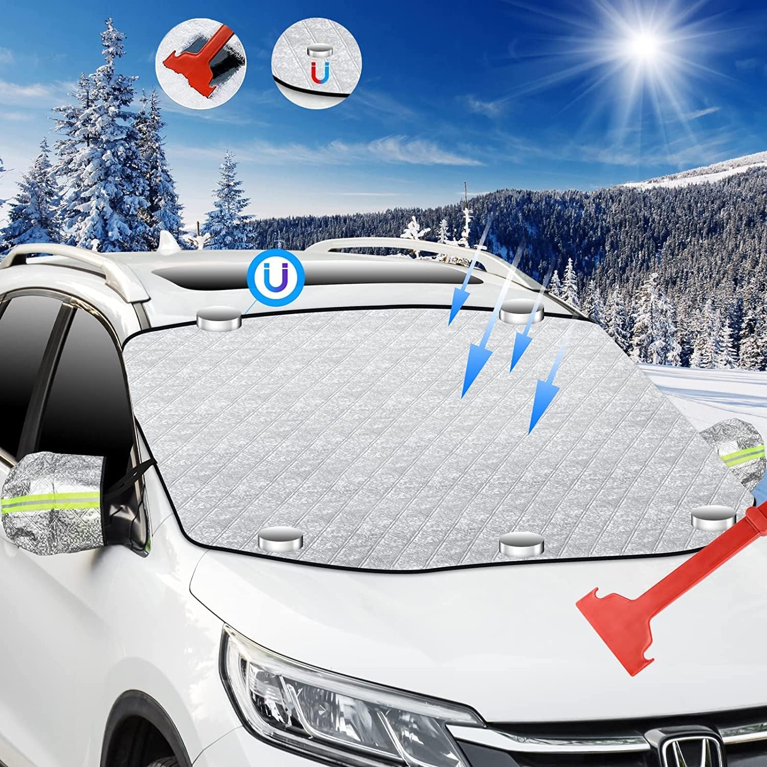 GOHHME Car Window Cover Window Cover with 5 and Mirror Covers