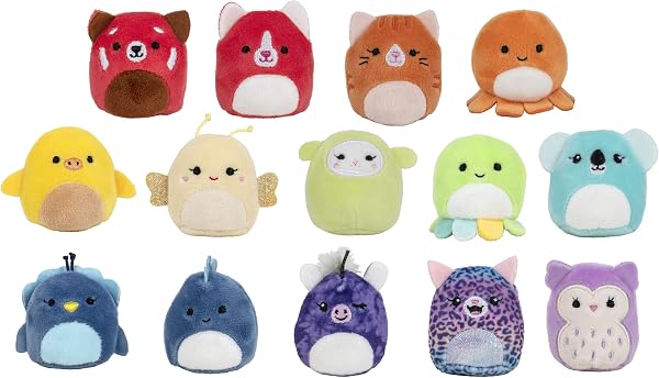 Squishville SQM0252 zestaw 14 sztuk, super miękkie mini figurek do quishmallows, 5 cm, wielokolorowe