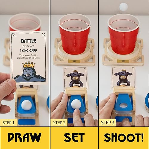 Miniatura 4 de King Pong Original Shot-Making Tabletop Game for Kids, Teens & Adults | 1-4 Players | Skill-Based Gameplay | Many Ways to Play | Competitive Friends