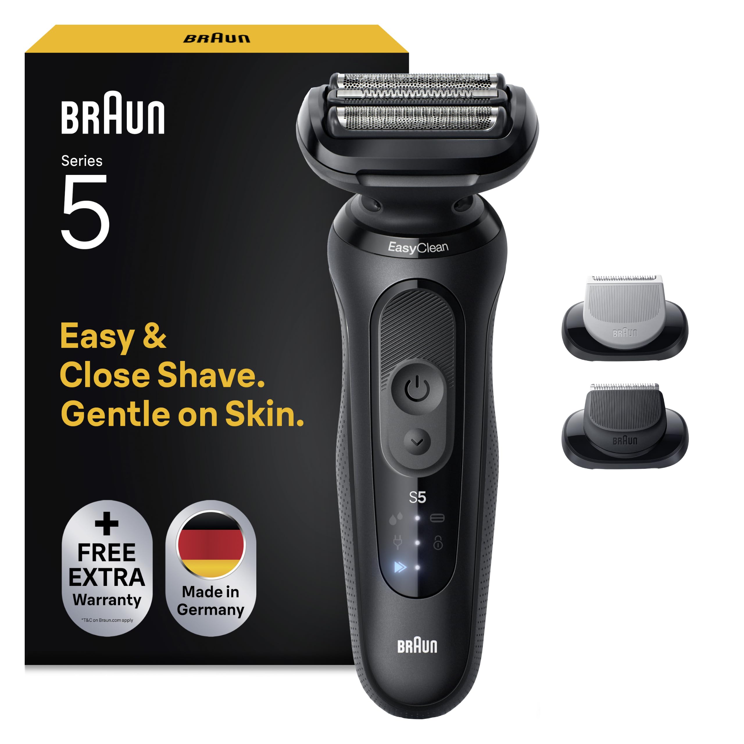 Braun Rasierer Herren Elektrisch Series 5, 52-N1650si, Schwarz