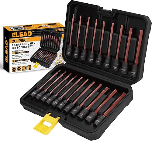 Miniatura 9 de Juego de llaves de vaso E-Torx invertidas de 17 piezas, acero al cromo vanadio de impacto hembra para llave de impacto 12 38 14, kit de extractor de