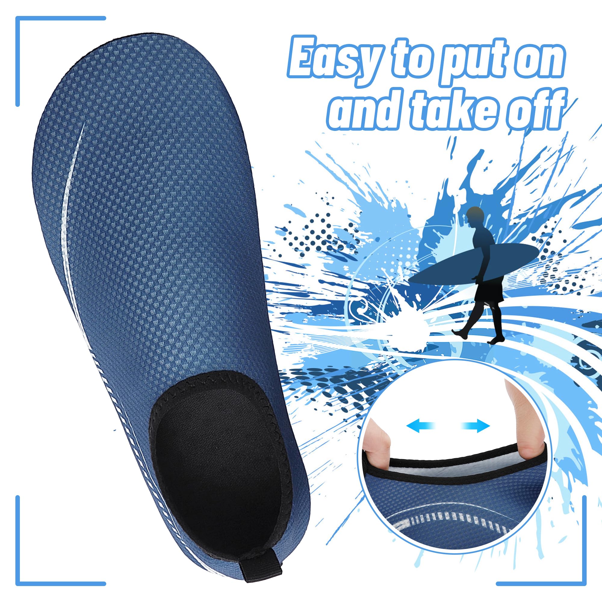 Buty do Wody Water Shoes Buty do SportóW Wodnych Lekkie Buty do PłYwania Buty PlażOwe Buty do Jogi Buty do Surfowania dla Kobiet I MężCzyzn. Niebieski, 37EU