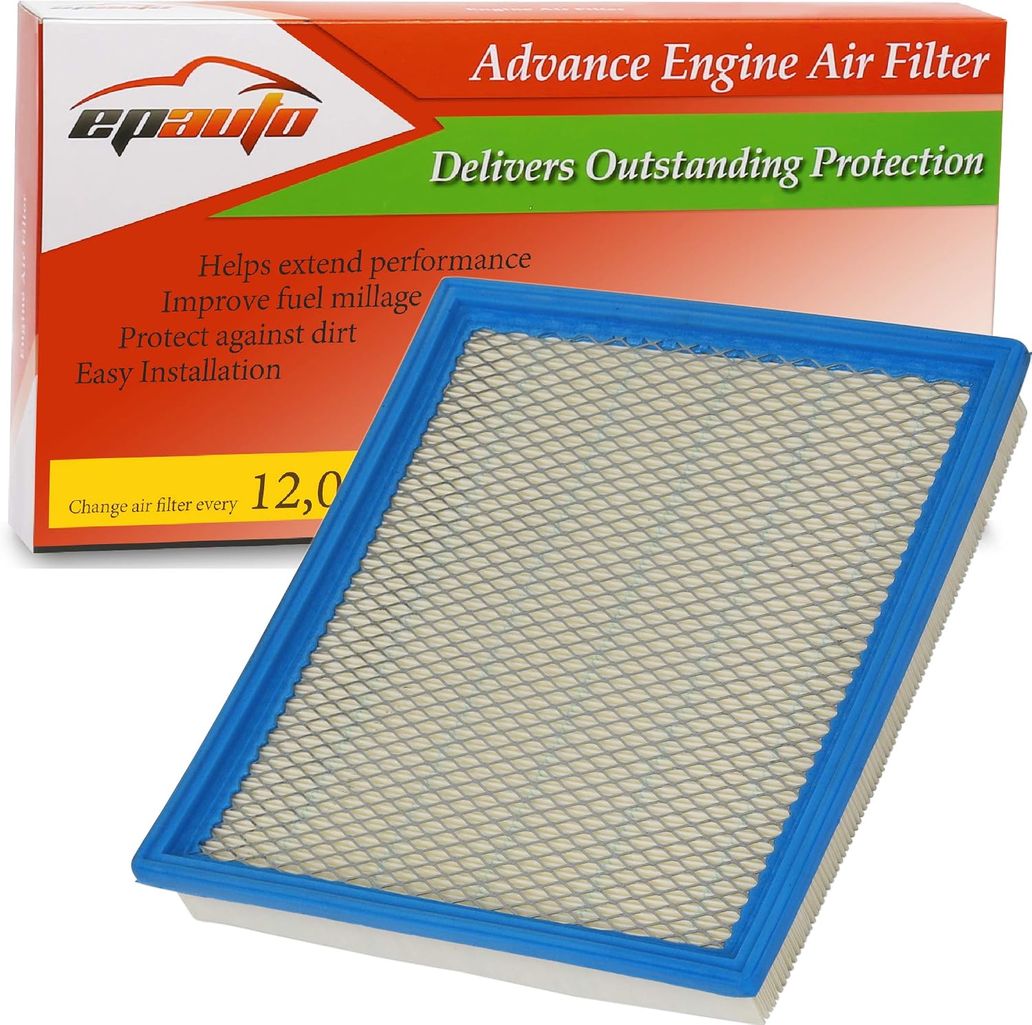 EPAuto GP440 (CA7440) Replacement for Panel Air Filter for QX56 (2004-2010), Armada (2005-2015), Frontier V6 (2005-2019), NV1500 (2012-2021)