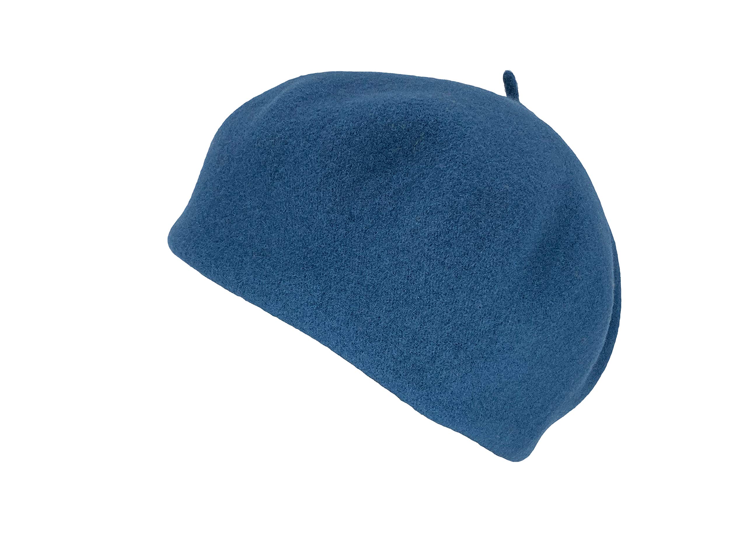Kopka damska bejsbolówka wełniana, beret, czapka z dzianiny w 100% z wełny (merynos), czapka zimowa, niebieski / wrzosowy, jeden rozmiar