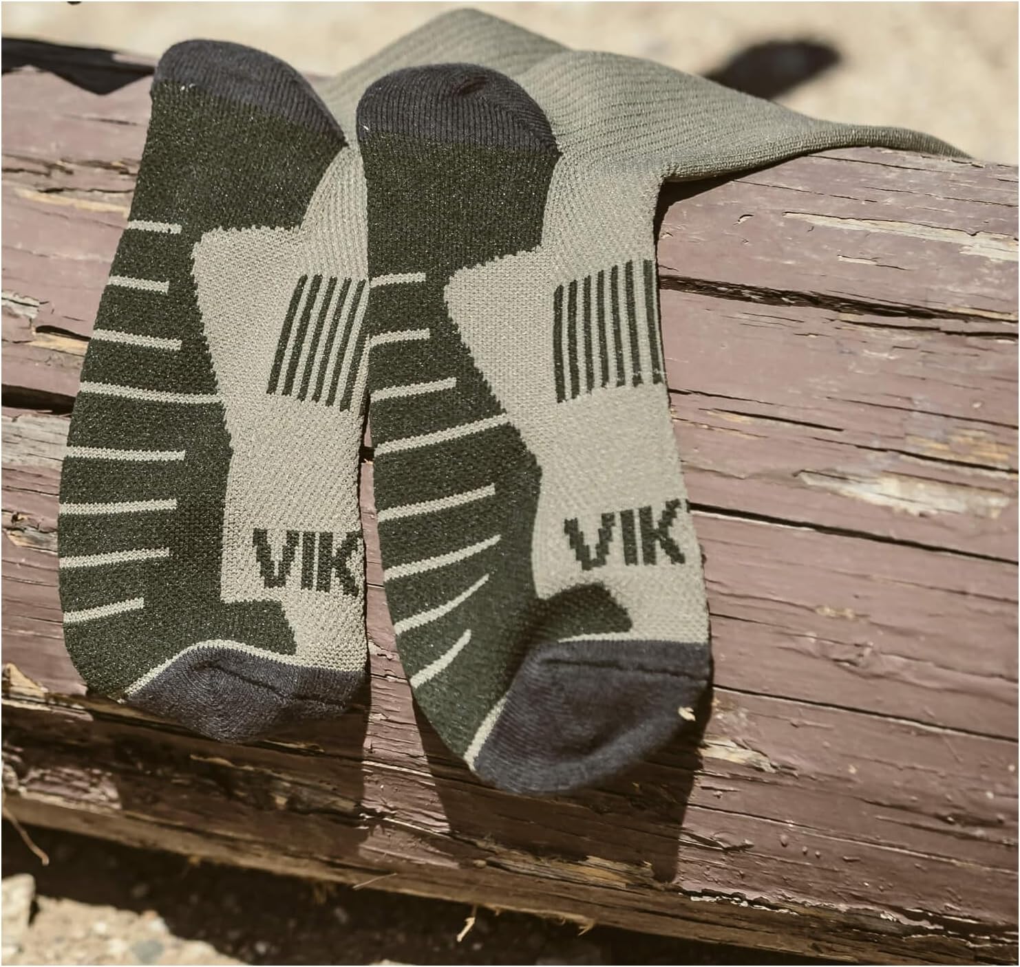 VIKTOS Men's Johnny Combat Cusioned Breathable Arch Support Moisture-Wicking Tactical Boot Socks - 2 Pack