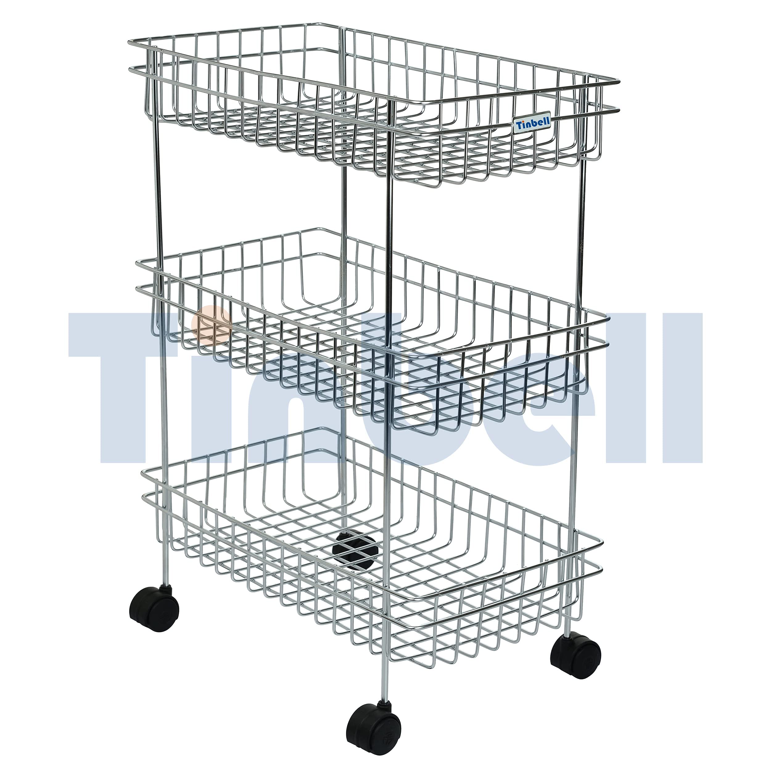 Tinbell Multi-Purpose Kitchen Trolley, Stand Racks and Shelves for Use to Keep Small Items, Vegetable, Fruit, Grocery Storage Organiser with Wheels (3 Shelf) (B09FLJVFBD) Amazon Price History, Amazon Price Tracker
