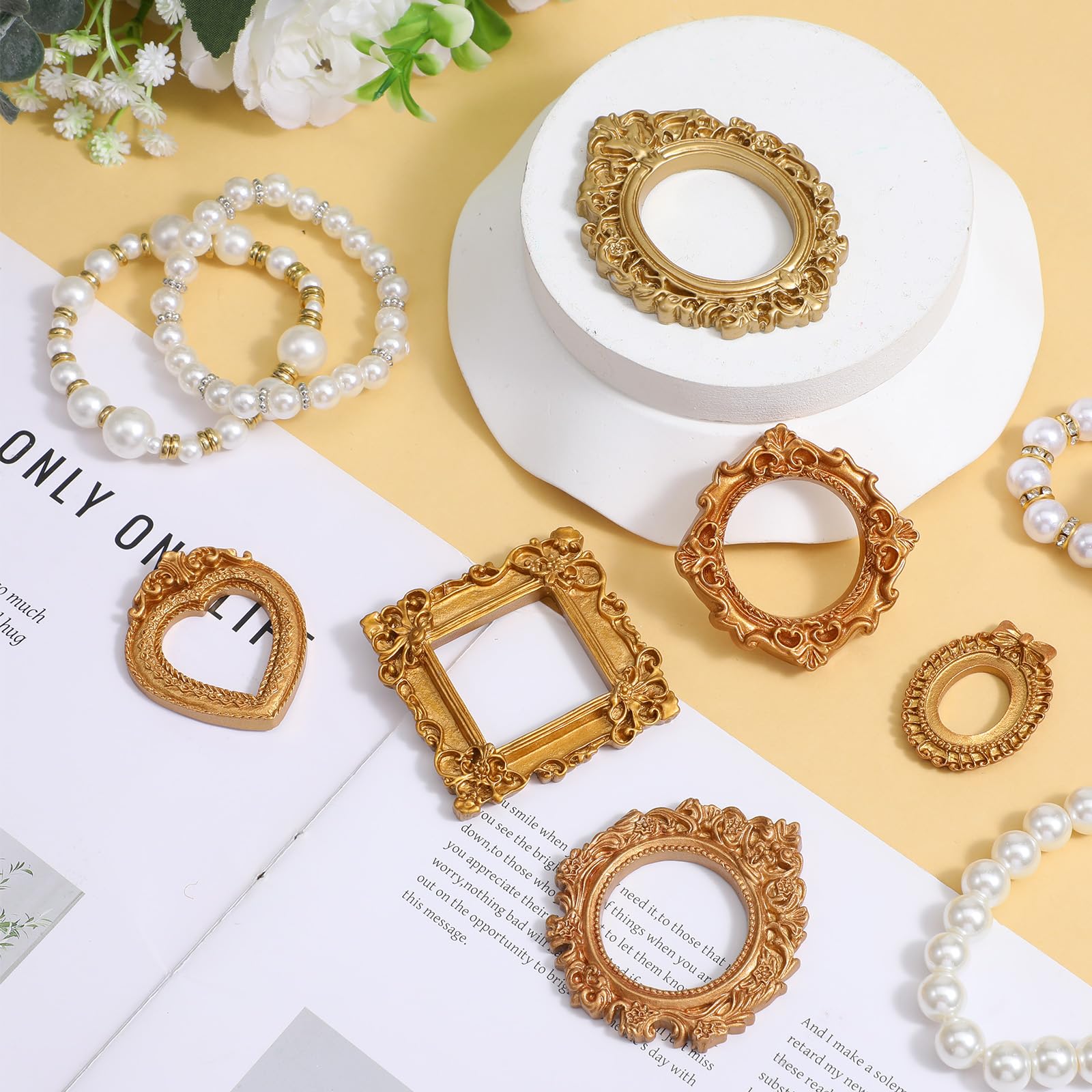 Amazon.com - Oqqlin 60 Pcs Mini Gold Frame, 6 Styles Vintage Mini