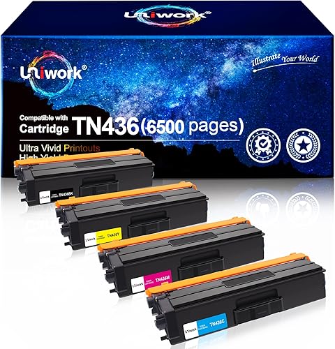 Uniwork Cartucho de tóner compatible de repuesto para Brother TN436 TN 436 TN436BK TN433 uso con bandeja de impresora MFC-L8900CDW HL-L8360CDW
