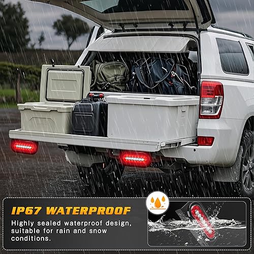 Miniatura 3 de Cyfie Luces LED de remolque de 12 V, 2 luces LED ovaladas de 6 pulgadas, 23 LED de alto brillo, impermeable, reversa para RV, camión, barco