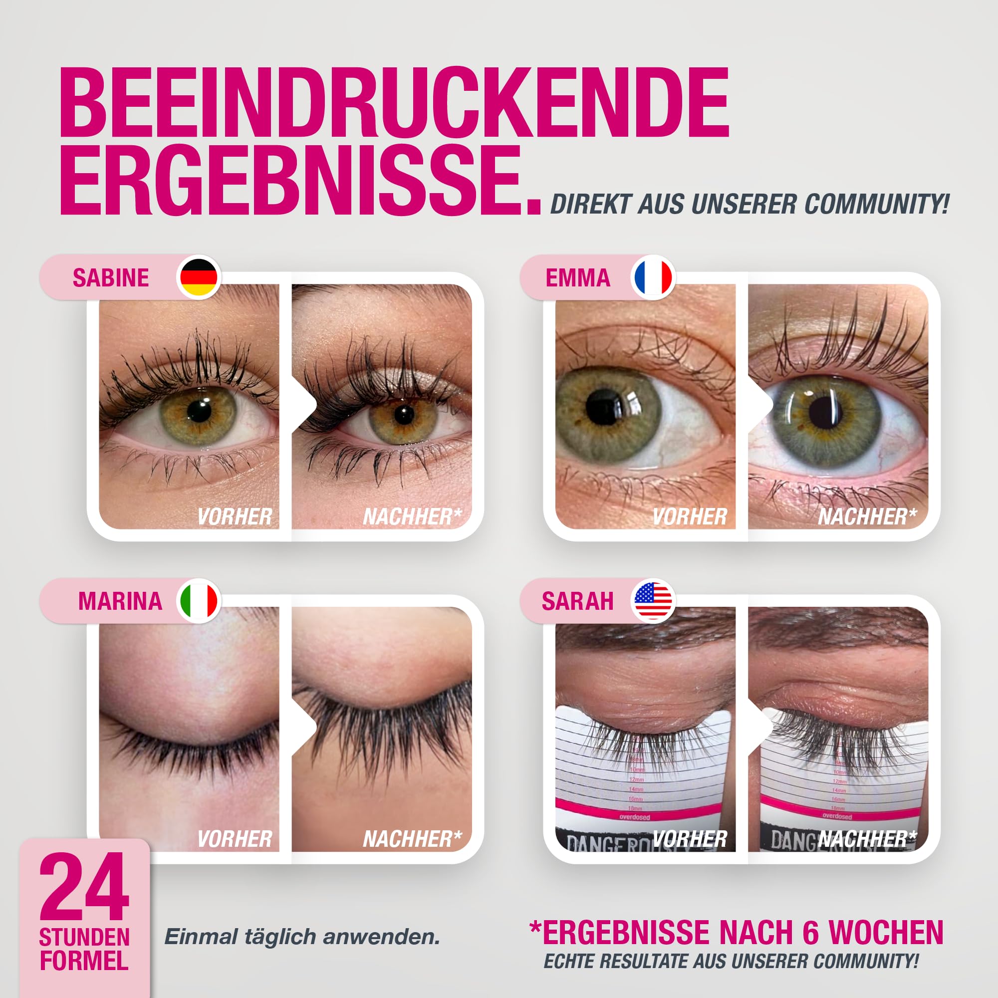 LASHCOCA!NE PROFI Wimpernserum – Das virale Original für lange & volle Wimpern – Wimpernbooster mit PRO-Formel & 2-fach Wirkansatz – Vegan – Ultimativer Testsieger – Made in Germany by Svenja Walberg - 2