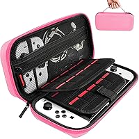 Vista 27 de daydayup Switch Carrying Case Compatible with Nintendo Switch/Switch OLED, with 20 Games Cartridges Protective Hard Shell Travel Carrying Case Pouch