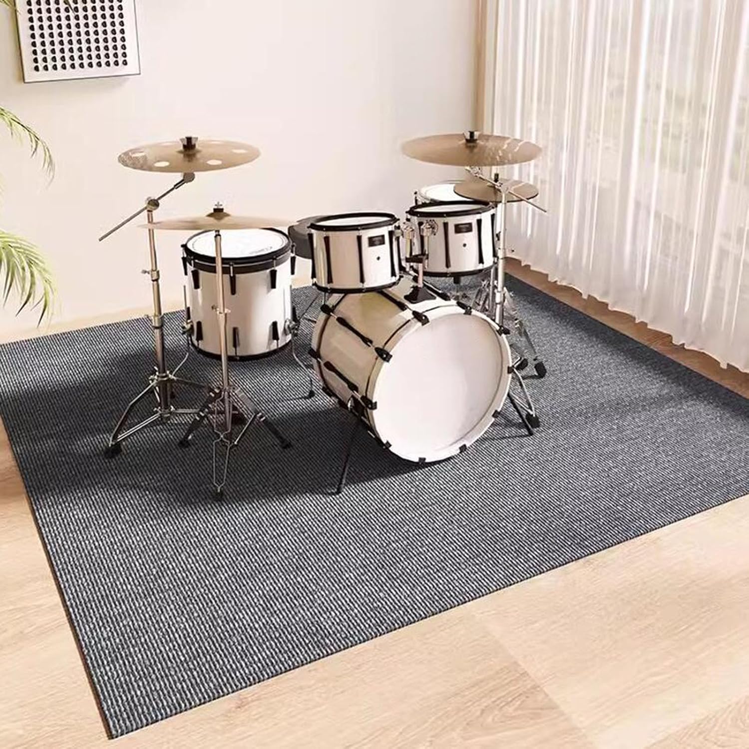 Anti-Slip Anti-Vibration Carpet Drum Mat Soundproofing Drum Set Rug Electronic Drum Carpet Jazz Drum Soundproofing Mat Rectangle Drum Carpet(Size:60×120cm,Color:Dark Grey)