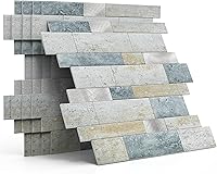 Vista 11 de Azulejo de Salpicaduras para Cocina Despegar y Pegar de Piedra con Acabado Mate, Adhesivos para Azulejos de Baño Panel de Pared 3D Lineal de Mosaico