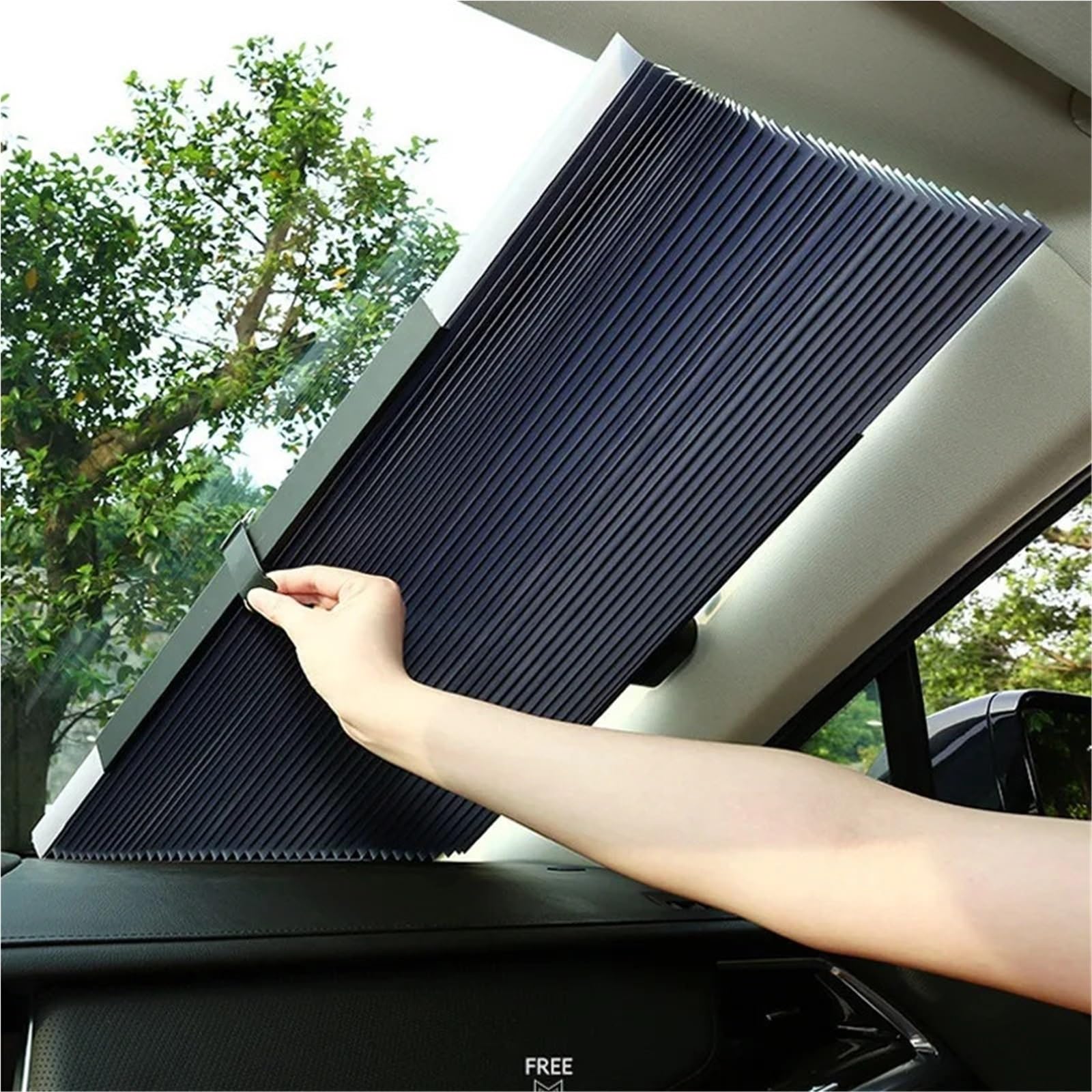 Parasoles para Coche Cortina retráctil para Coche con protección UV, Parasol automático, Compatible Parabrisas Delantero y Visera Grande(Additional 80cm)