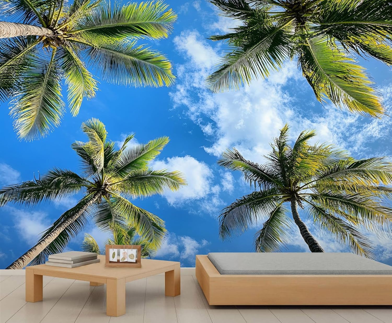 Papier Peint Panoramique Paysage Tropical Intissé 250x175 cm pour Salon et Chambre Moderne