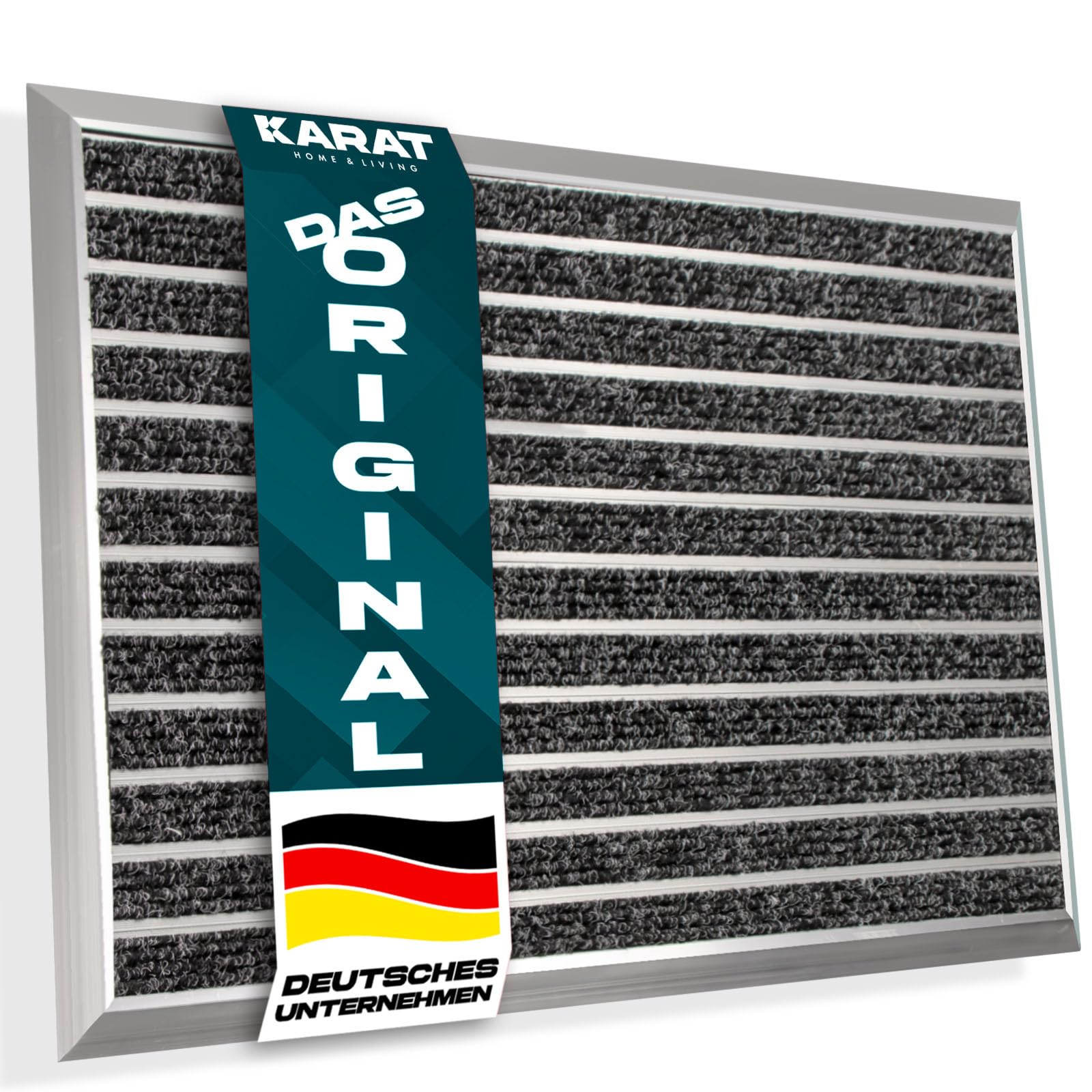 KARAT Fußmatte „Spectral“ mit Aluminiumrahmen für innen & außen - rostfrei & wetterfest - Haustür Fußabtreter - Türmatte Eingangsmatte