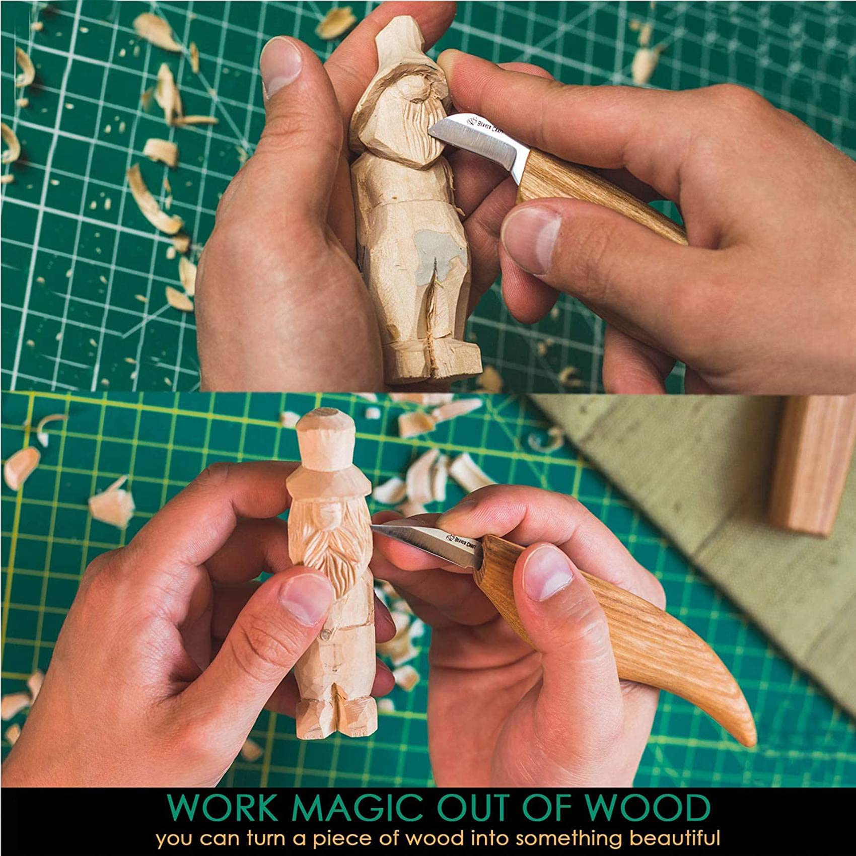 Objet décoratif,Kit de blocs de sculpture sur bois de tilleul de qualité supérieure,pour
