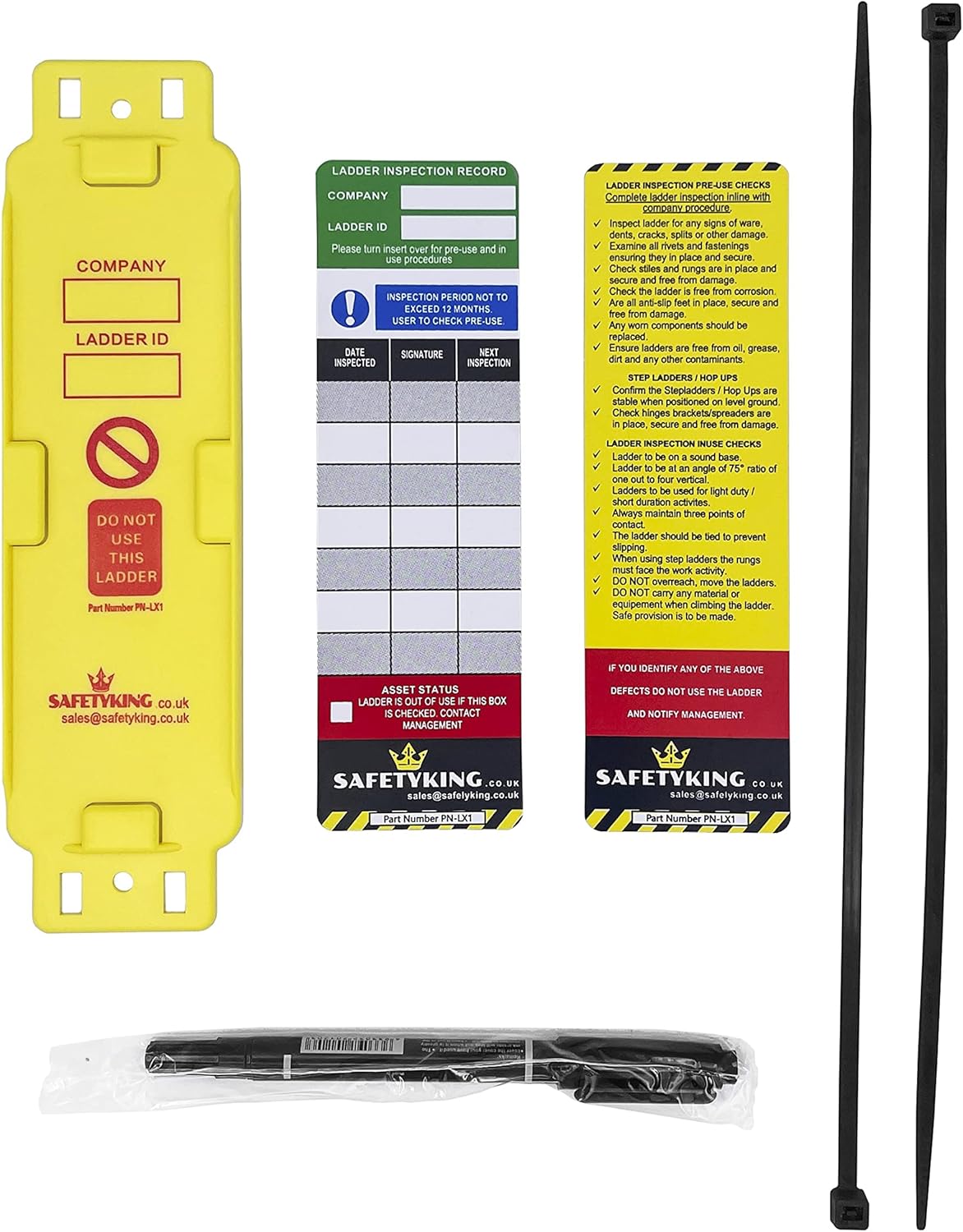 SAFETYKING® Ladder Tag Kit Robust Ladder Tag High Visibility Ladder Inspection Tag Ladder