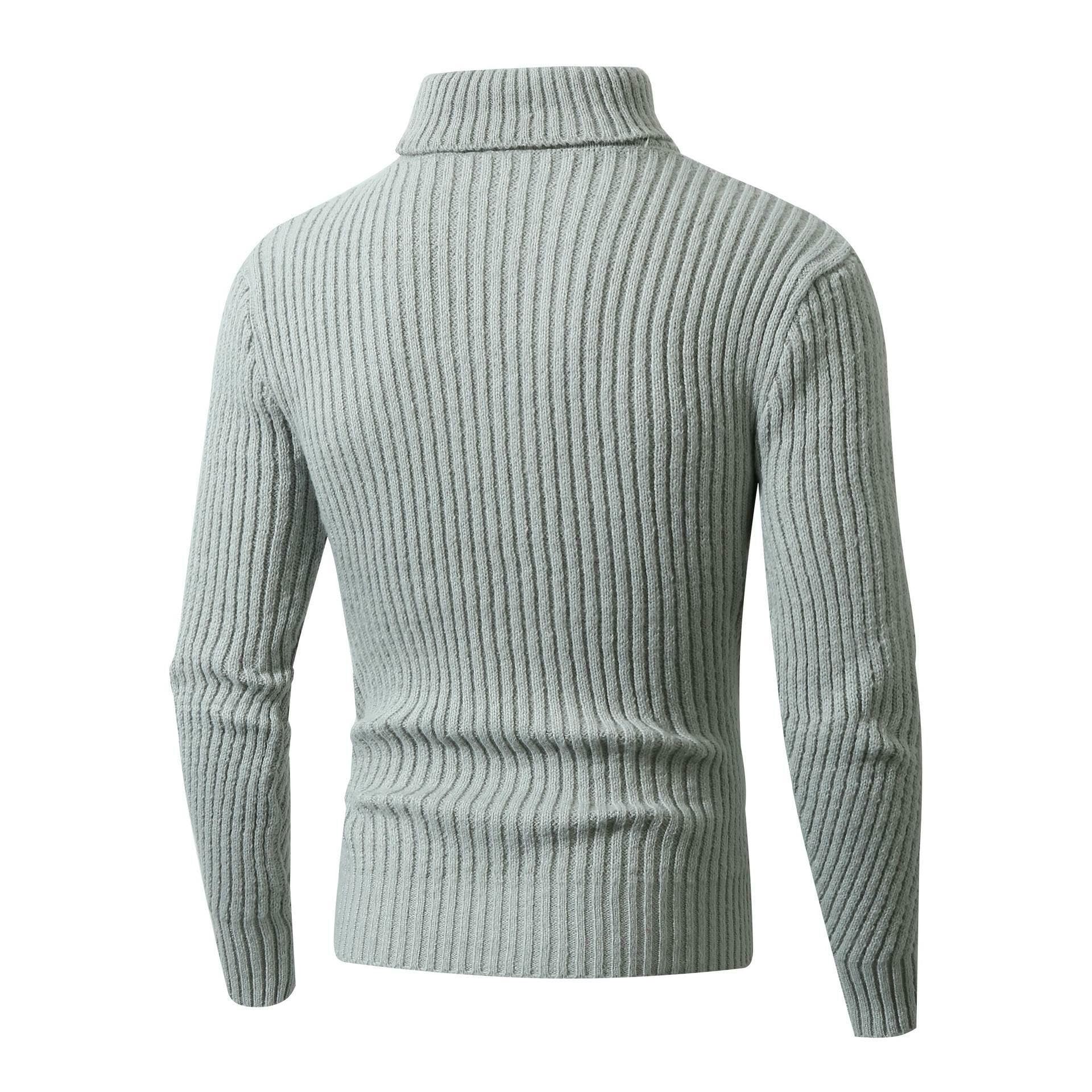 Suéter de cuello alto para hombre, de sarga cálida y gruesa, para otoño e invierno