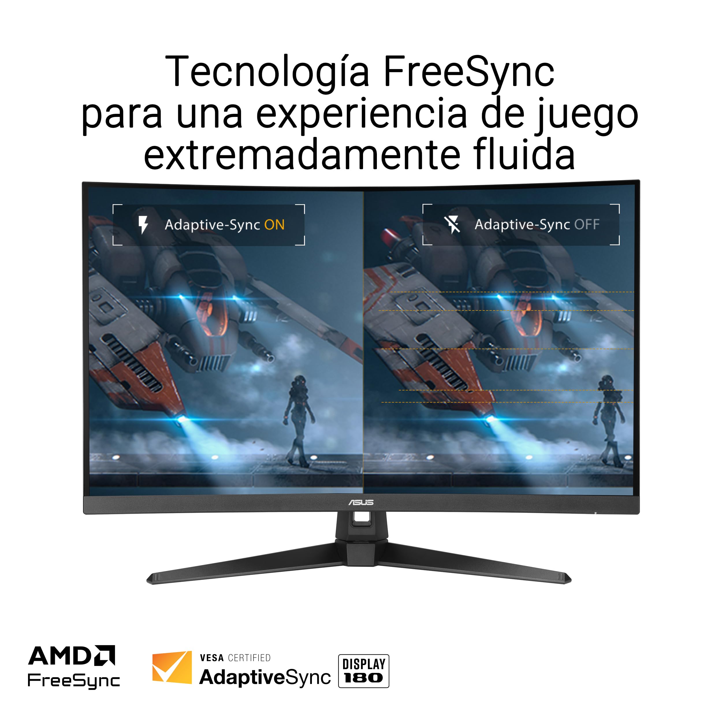 ASUS TUF Gaming VG32WQ3B - Monitor Curvo QHD de 31,5" | 180 Hz, ELMB, FreeSync, tiempo de respuesta de 0.5 ms, 90% DCI-P3, HDR, DisplayWidget Center