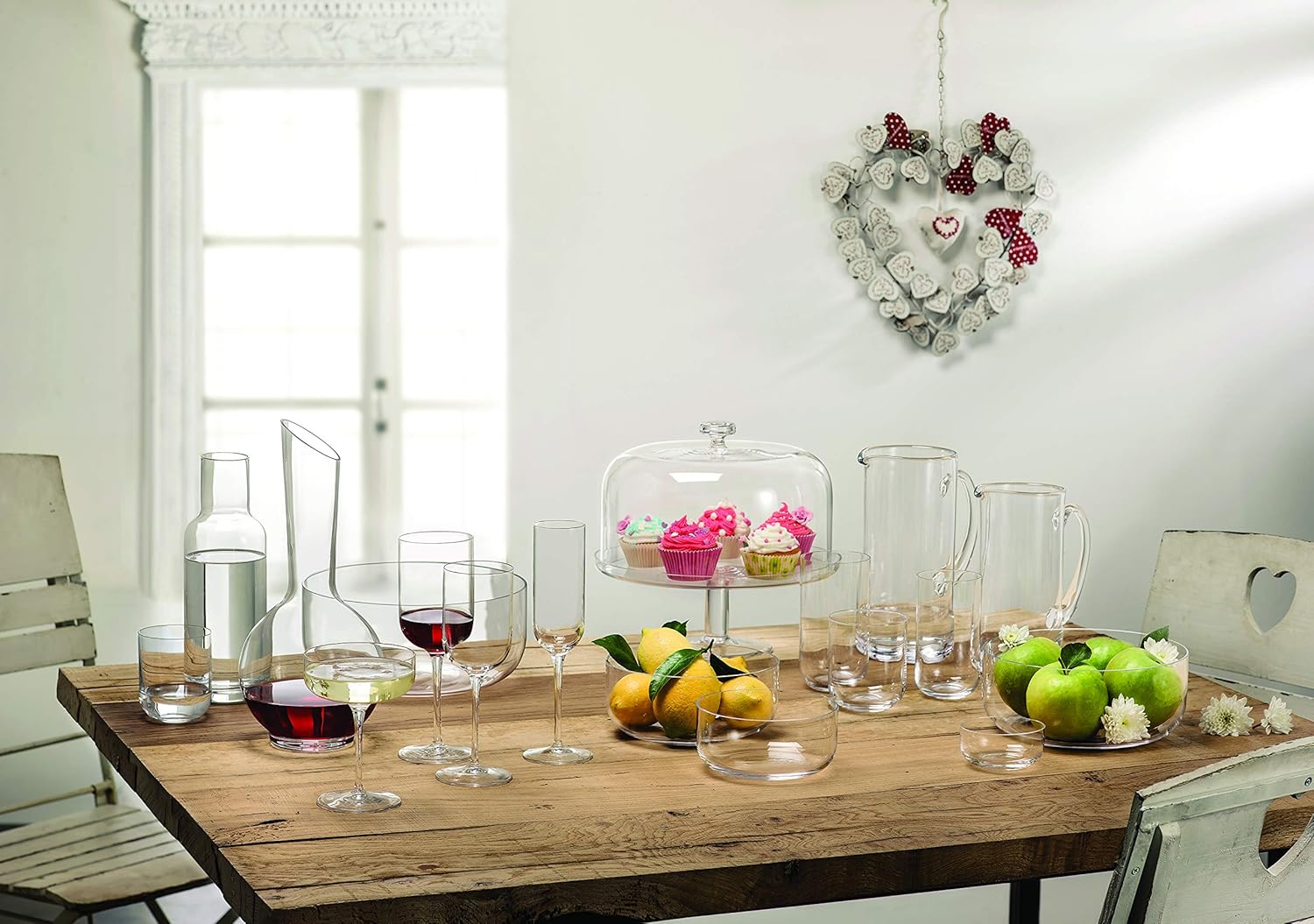 Luigi Bormioli Sublime 34 oz Glass Carafe with Cork Stopper – 10.4" Lead-Free Crystal Wine Decanter for Water & Wine – Elegant Serving Bottle, Clear Glass Serveware, Made in Italy