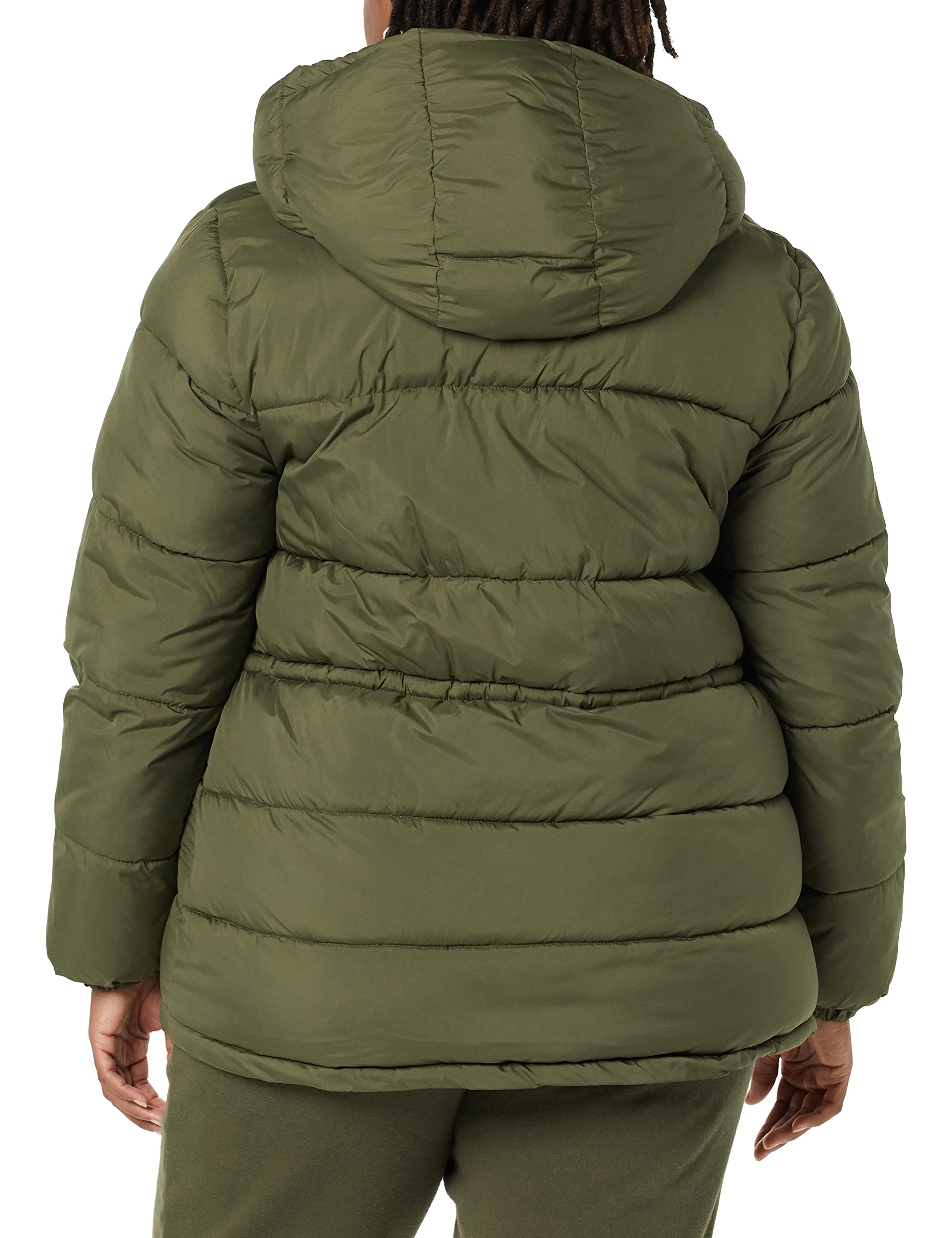 Amazon Essentials Donna Piumino con Cappuccio Invernale Pesante Trapuntato Regolabile in Vita