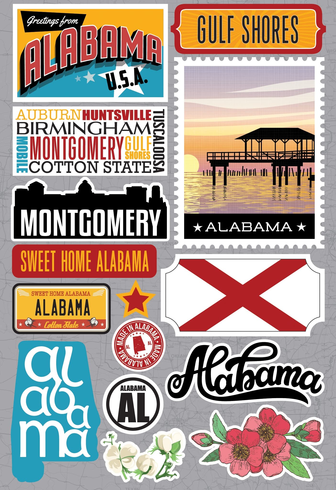Reminisce Jet Setters 3.0 State Dimensional Stickers-Virginia
